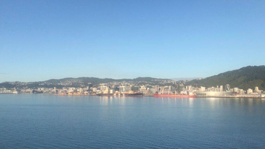 船上からのウェリントンの景色